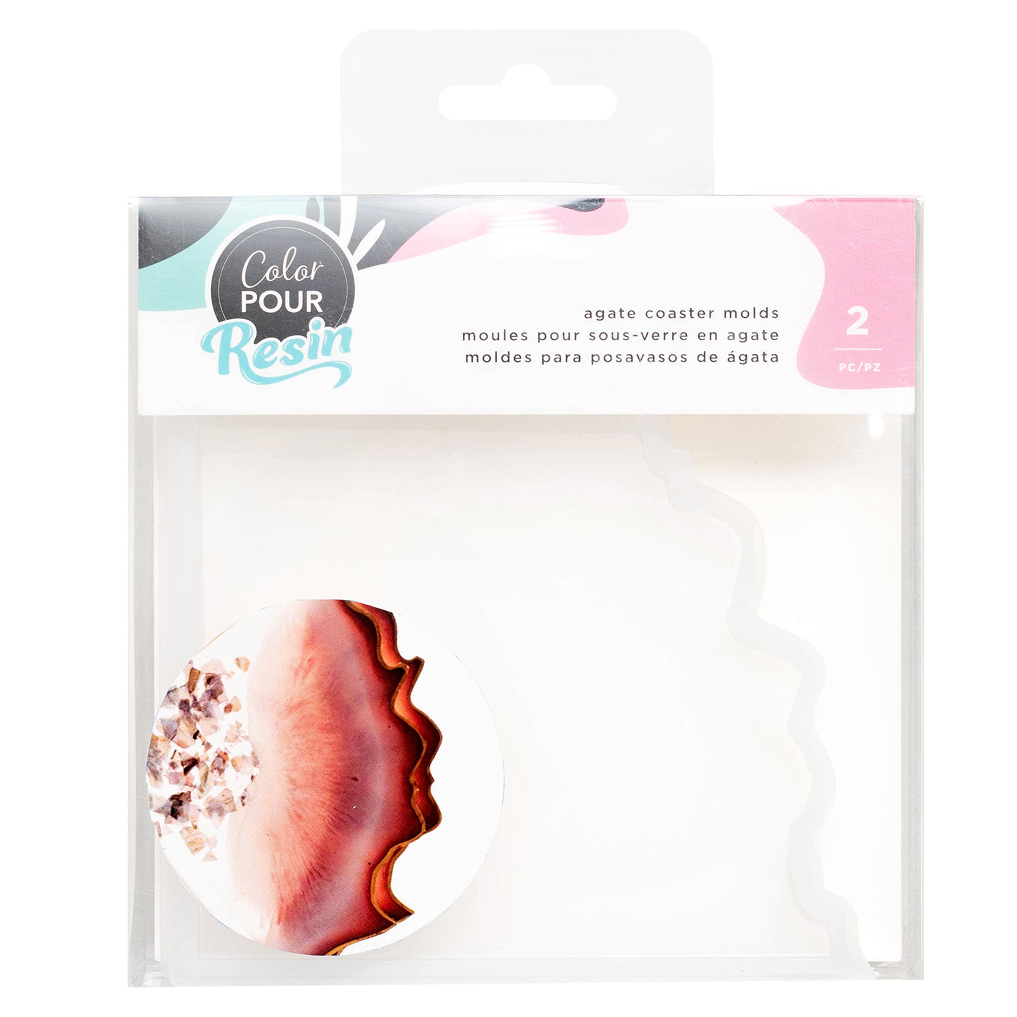 2 Pack Silicone Moulds Agate Coasters