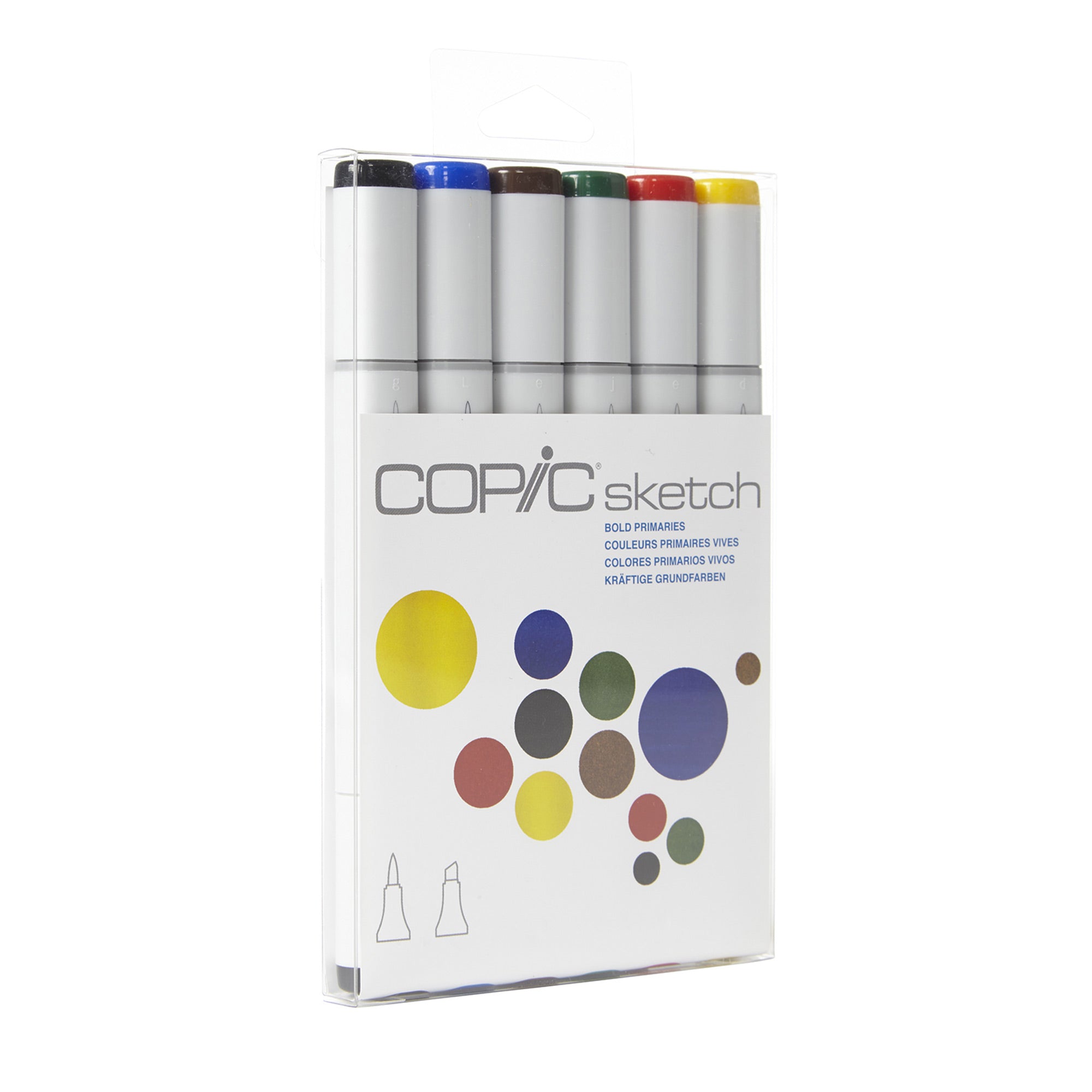  Copic Alcohol Sketch Marker Set, Perfect Primaries, 6 Count