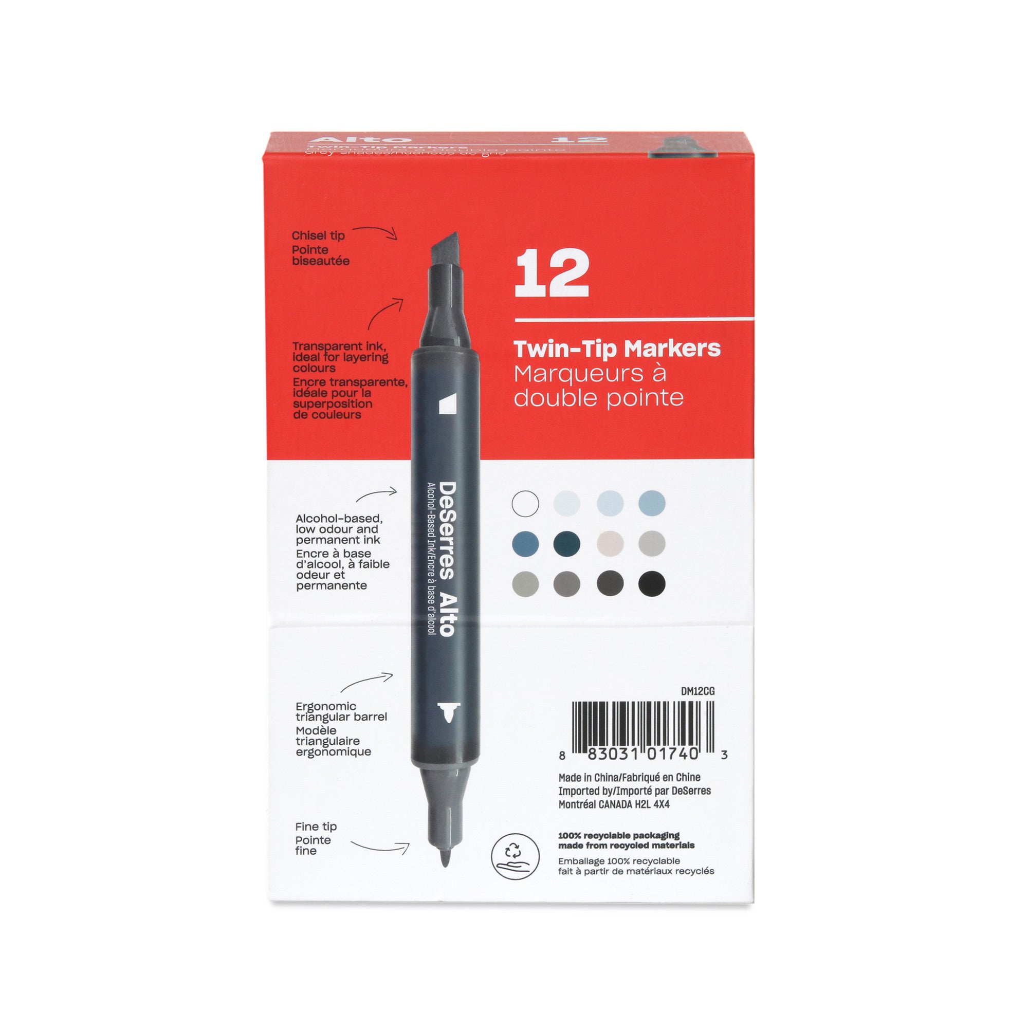Tratto Marker Permanent Ink Brown - Chisel tip 