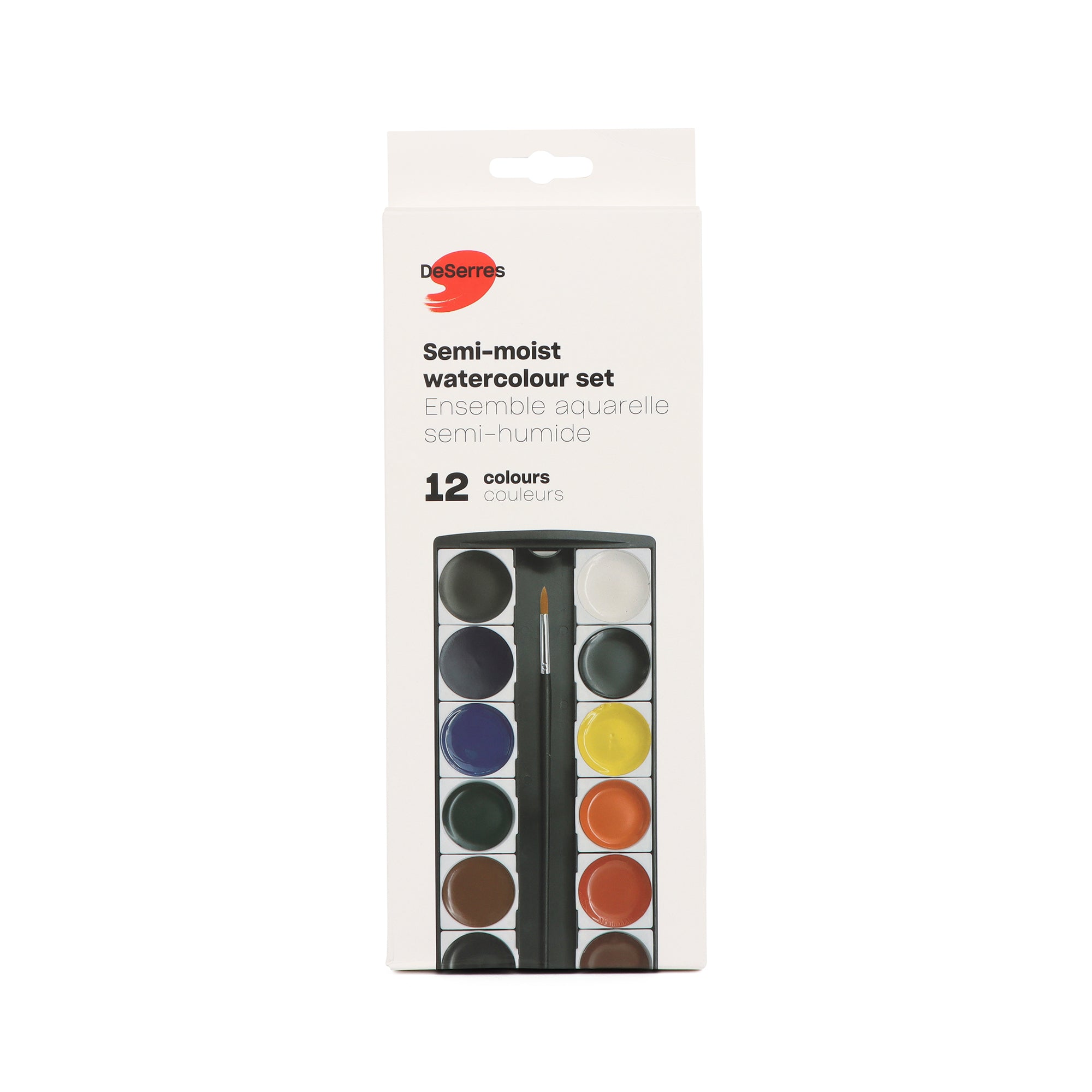 12-Colour Semi-Moist Watercolour Set | DeSerres