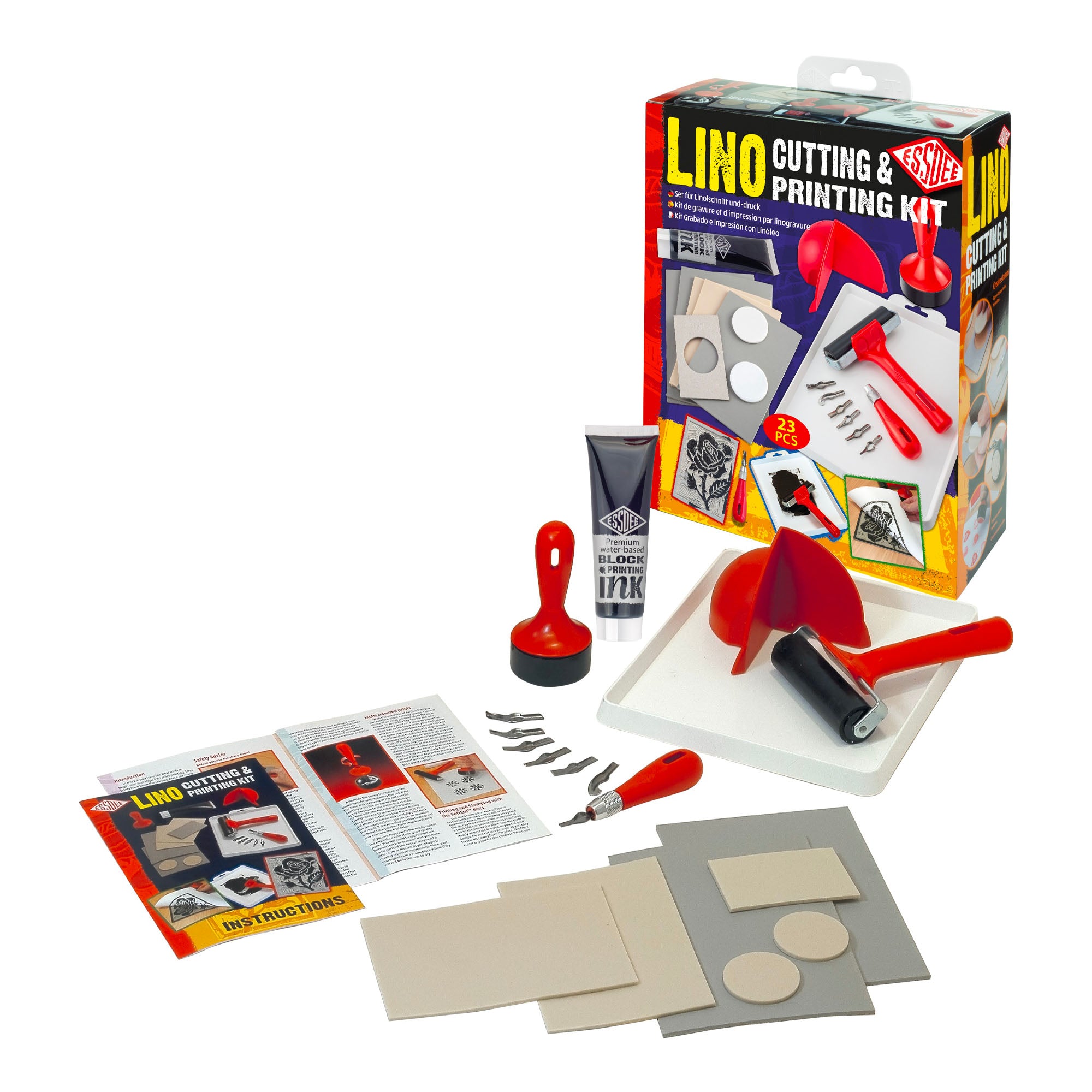 Jeu 3 outils pour gravure Linoléum en boite carton - »Deux Cerises