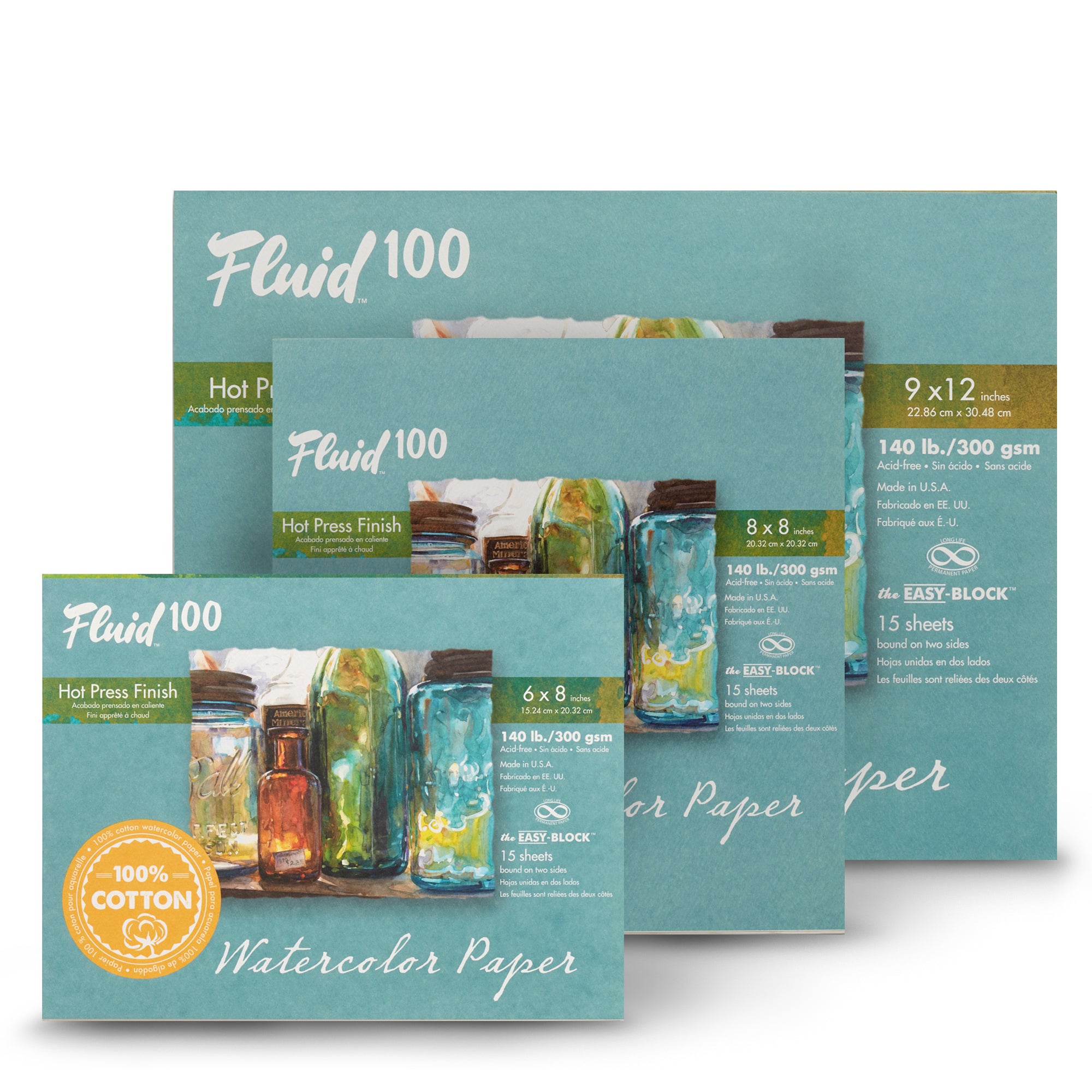 Fluid 100 Watercolor Paper Blocks