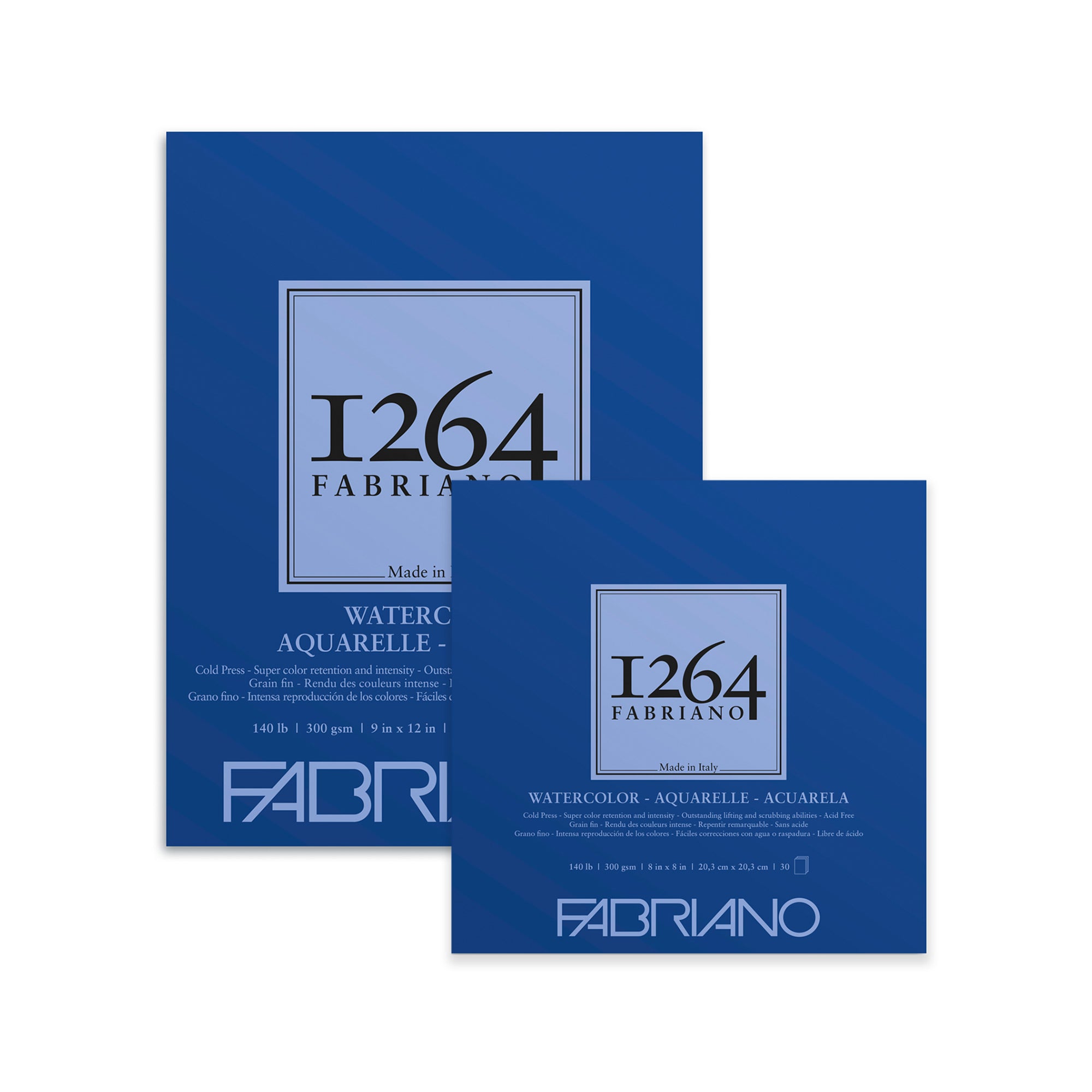 FABRIANO Bloc 1264 Aquarelle. 30 feuilles A4. Papier blanc naturel