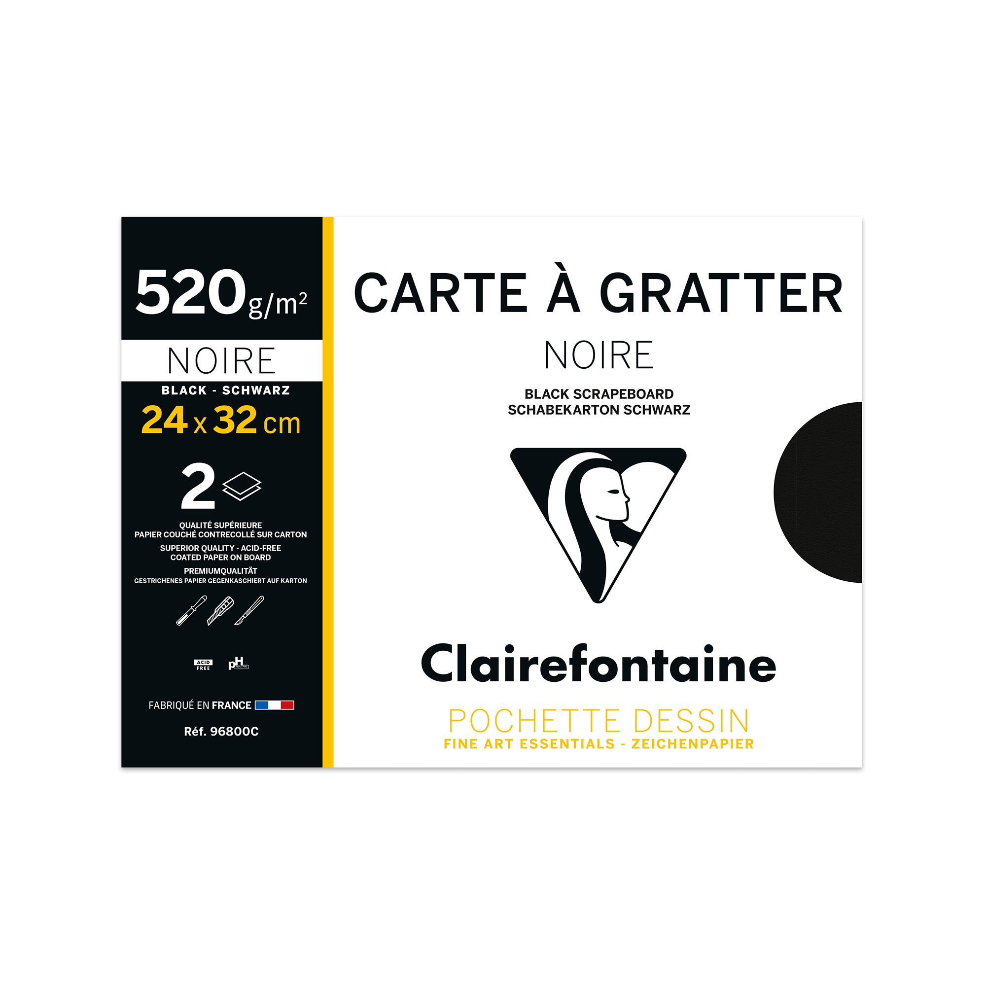 CARTE-A-GRATTER, Sachet de 10 feuilles 300g/m2 au format A4 (21x29
