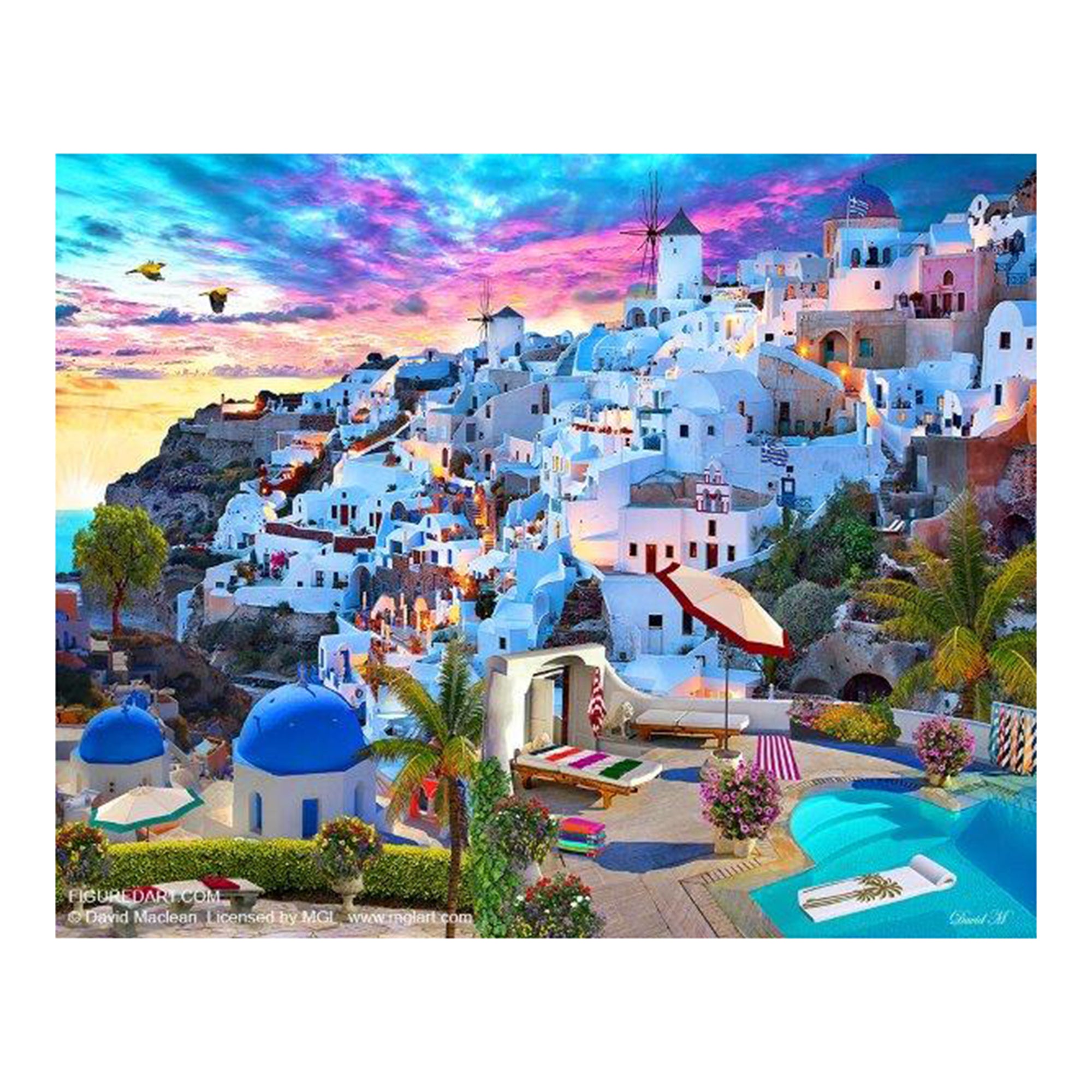Peinture par Numéro Figured'Art avec Cadre - Paysage de Grèce