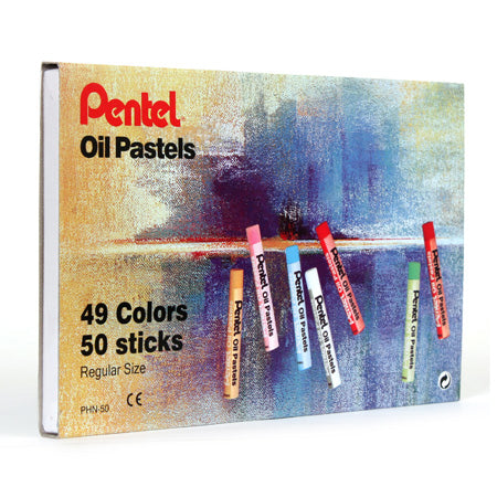 Pentel Arts Oil Pastels Craft Crayon Drawing 49 Colours Set of 50 Sticks 