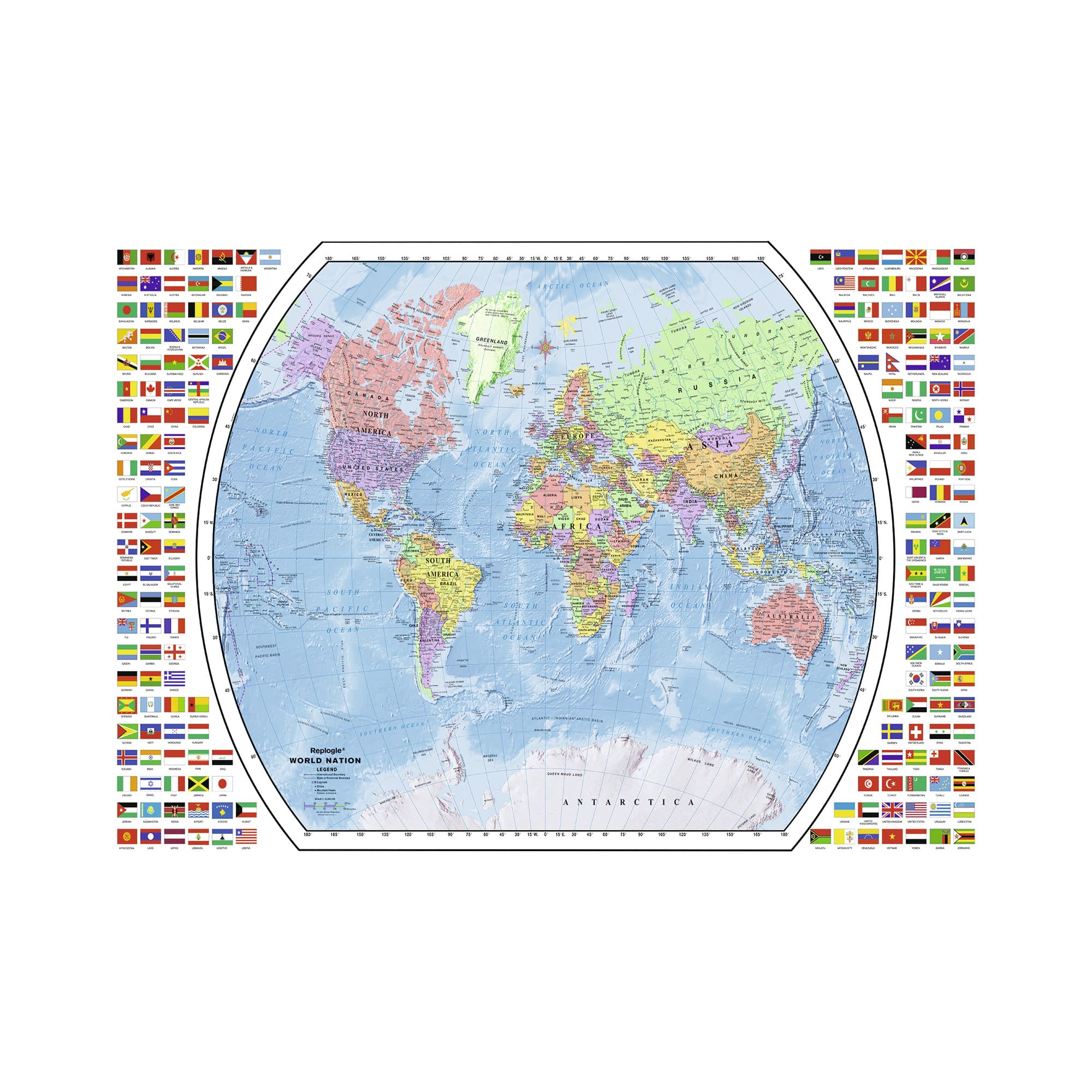 Carte du monde en bois 3D Graphite