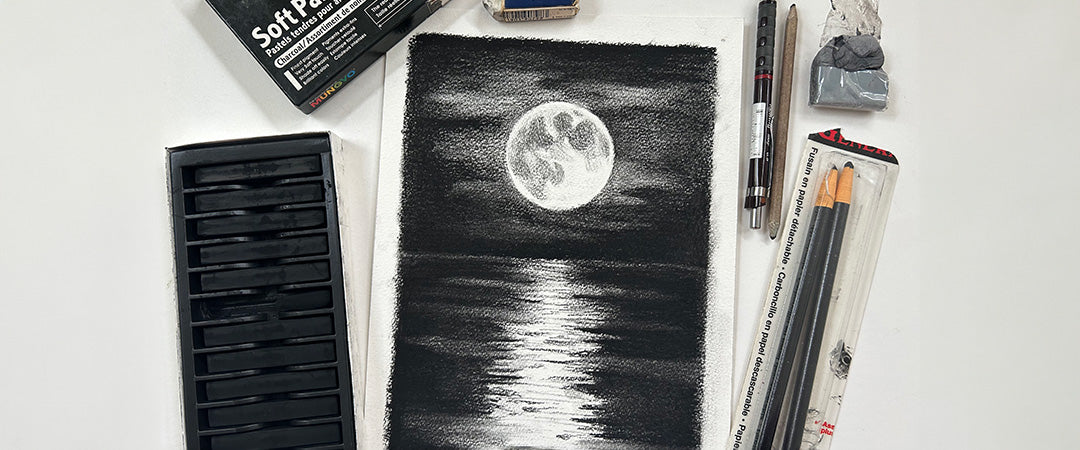 Harvest Moon Charcoal Drawing (EN) | DeSerres