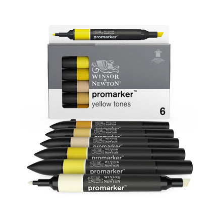 6-Piece Double-Tip Promarker Marker Set - Yellow Tones