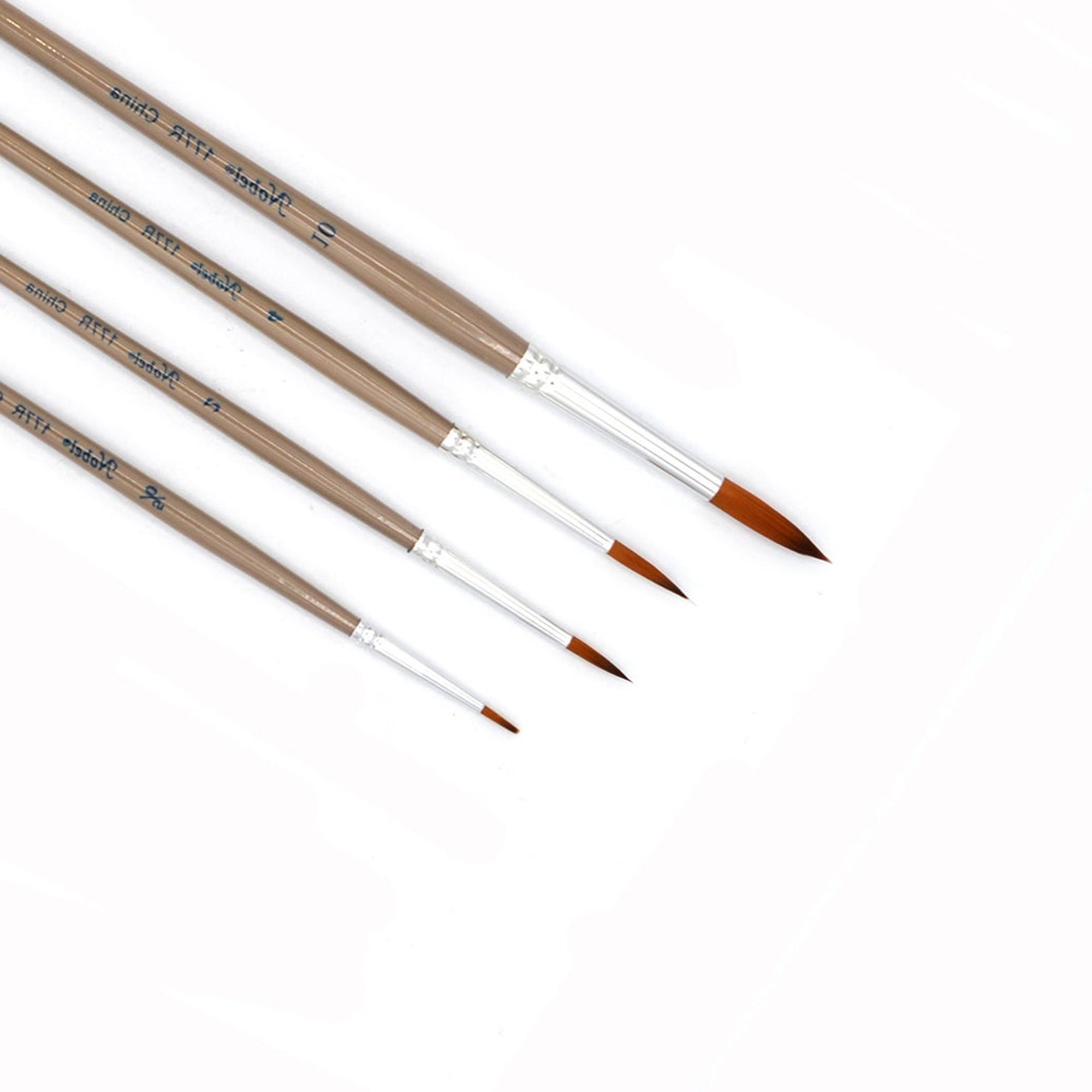 Round golden synthetic brushes, set of 4 | DeSerres