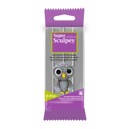 Super Sculpey Polymer Clay - Grey, 454 g