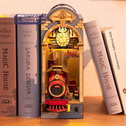 Book Nook Maison de Poupée en Bois, DIY Miniature, Modèle de Maison Puzzle  avec Lumières LED, Maison, Décoration de Bibliothè